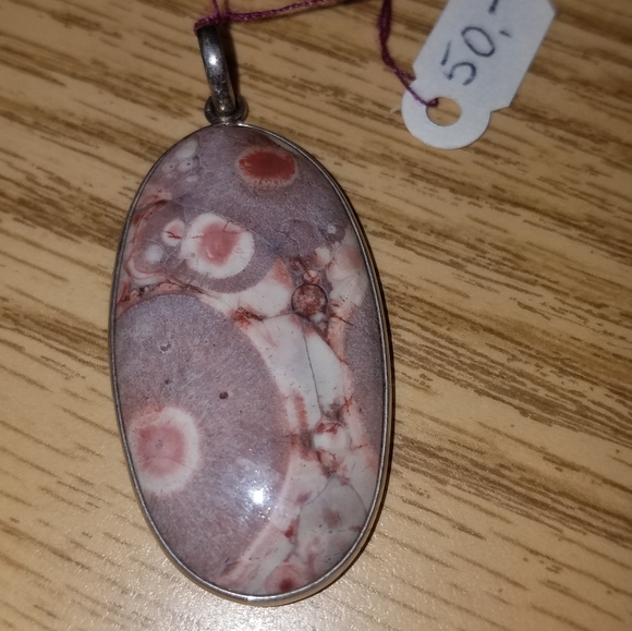 New Sterling silver Mexican Birds eye opal pendant - Picture 6 of 6